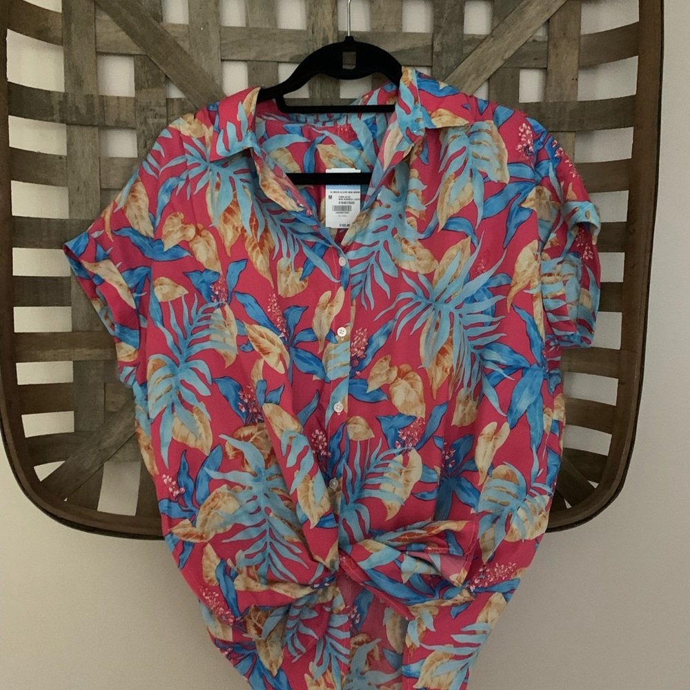 J. McLaughlin Alondra Tropical Flowers Blouse
